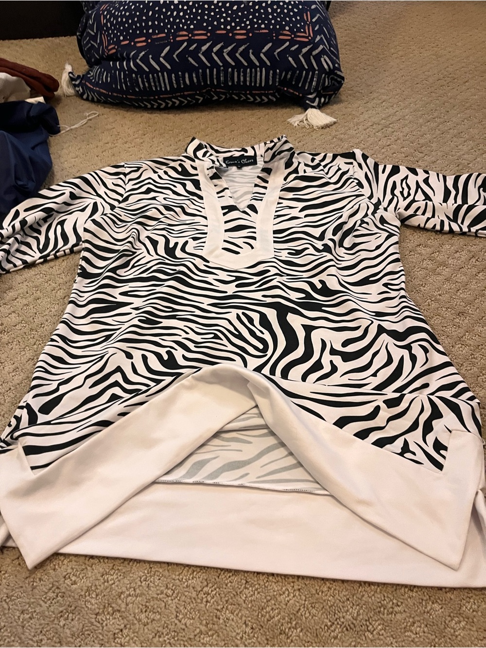 Black & White Zebra-Print ladies tunic